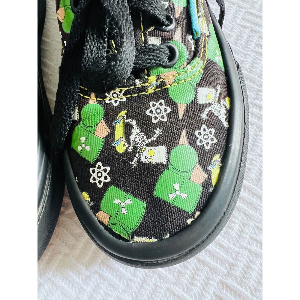 Vans x Simpsons Glow Bart Kids Sneakers Size 12 Black Green Limited Edition - Picture 3 of 11